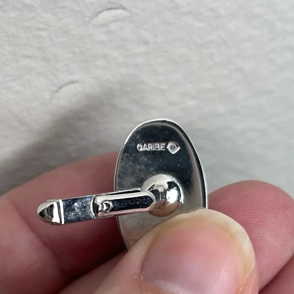 Vintage Caribe Pearls‎ and Sterling Silver Cufflinks